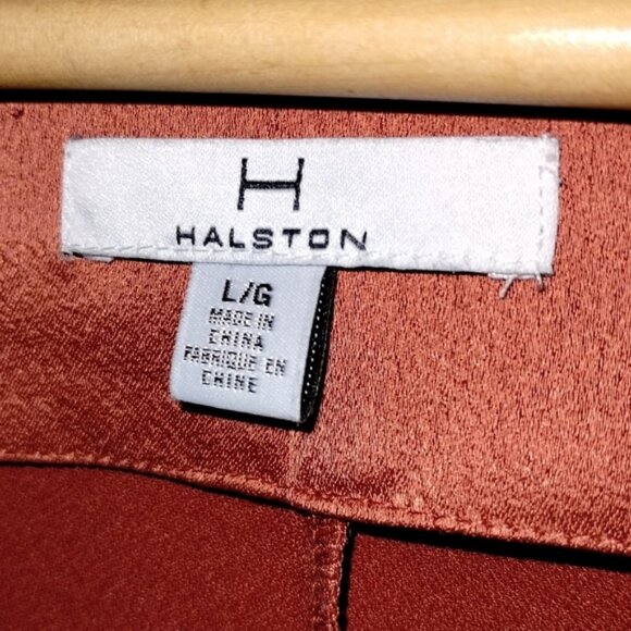 Halston autumn orange V-neckline dress size L - Picture 4 of 4